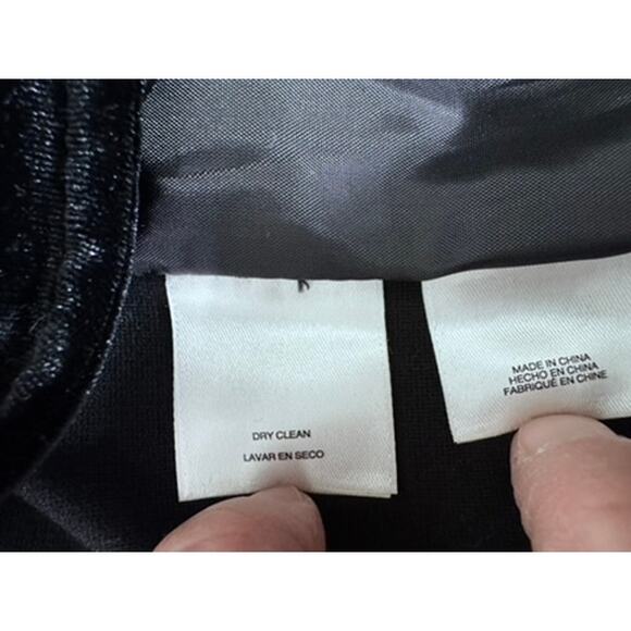 "ANNE KLEIN" Black, Velvet, Biker Jacket ,Lg Gold Hardware ,Zipper Pockets Sz XL - Picture 9 of 12